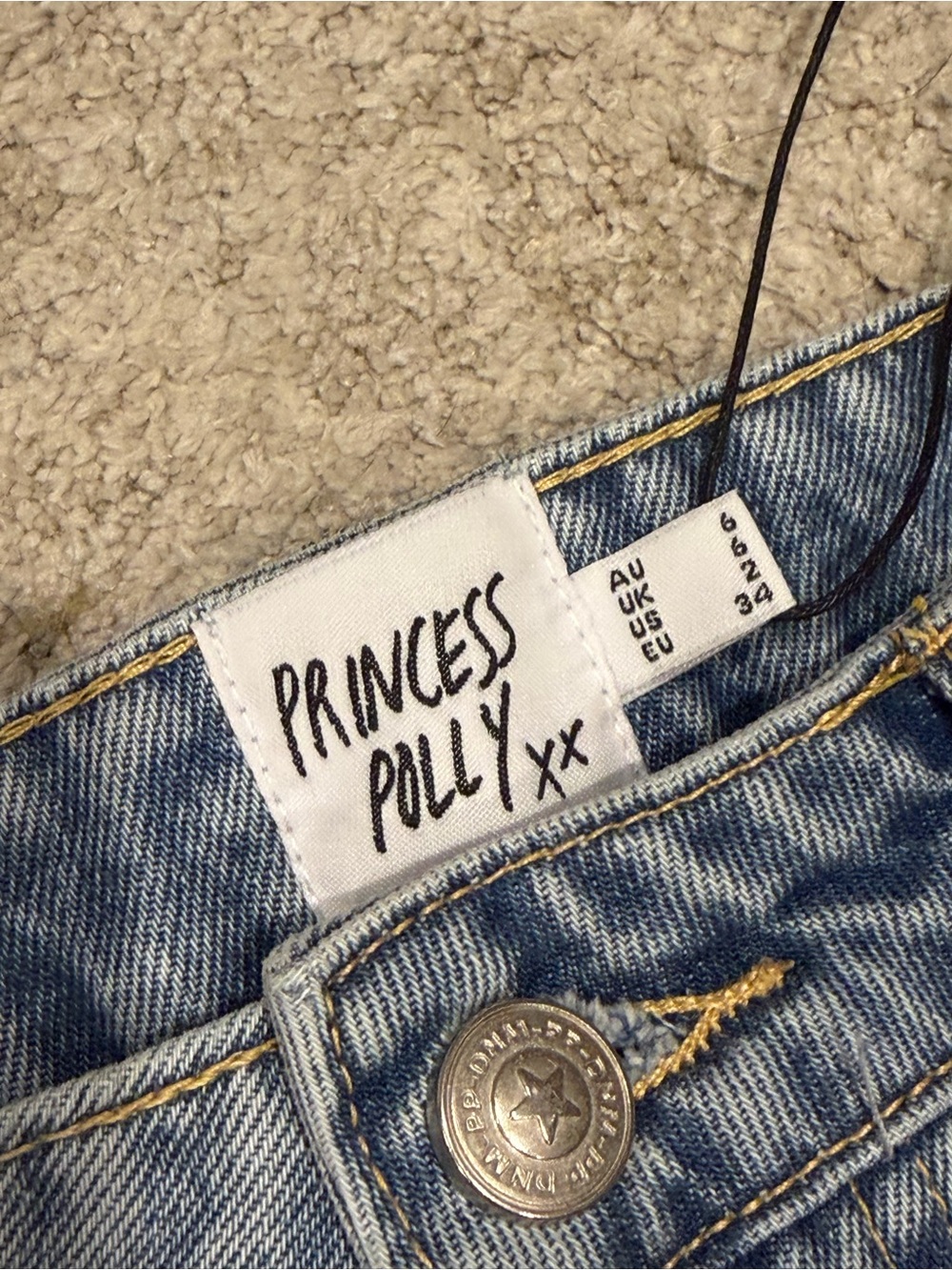 Princess Polly Nicolina Low Rise Denim Mini Skirt Ice Blue Wash - Picture 6 of 8